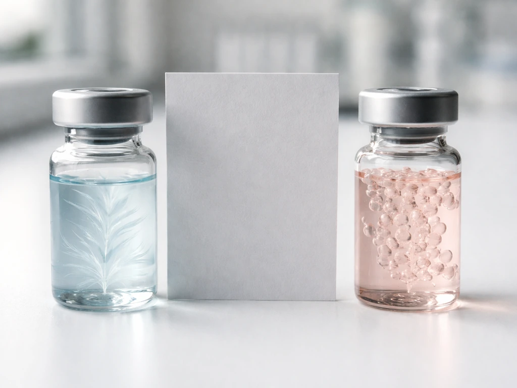 Minimal lab scene with two contrasting vials suggesting bird and mammal lung differences side by side.