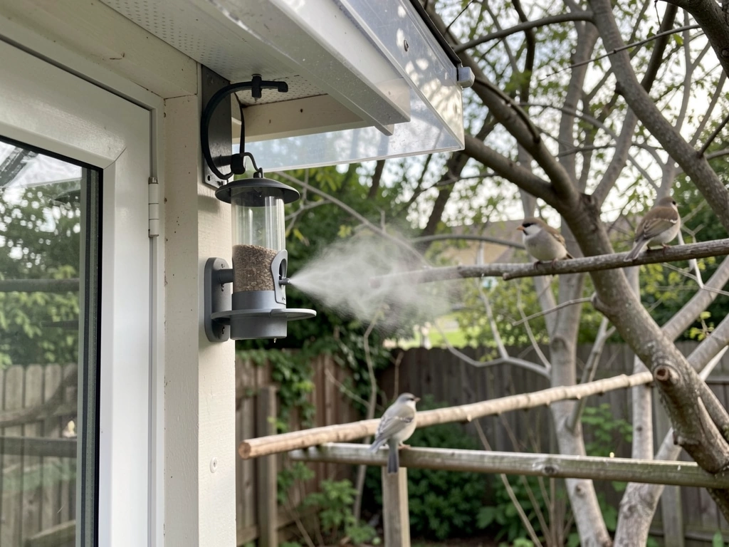 Feeder placement showing airflow direction and scent plume