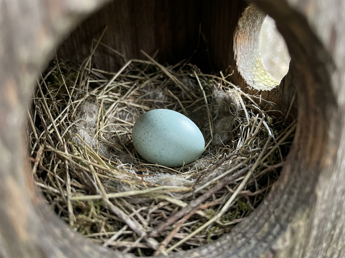 American robin eggshells showing vivid blue-green color in natural light