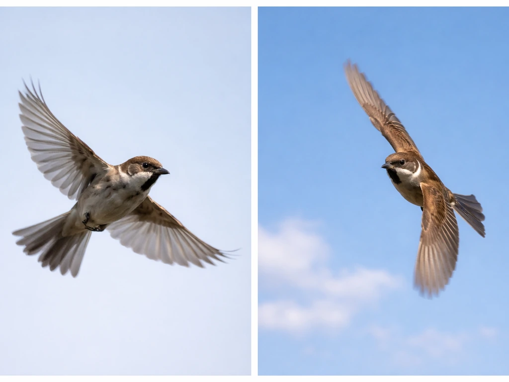 A bird’s wing-downstroke shows primaries pushing air, then asymmetric wing angles for a gentle turn.