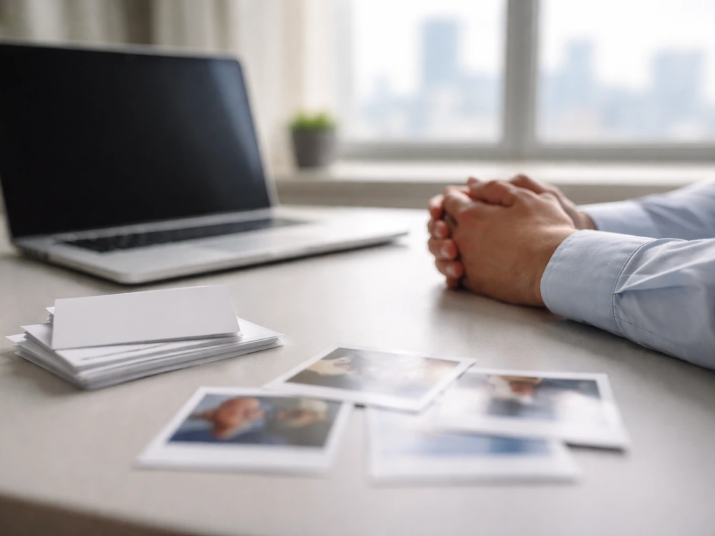 Minimal desk scene with a blurred media collage vibe, hinting at name-mixup and online claims