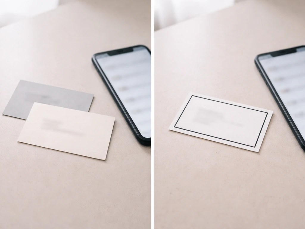 Side-by-side blurred search-style identity cards showing multiple name matches for disambiguation.