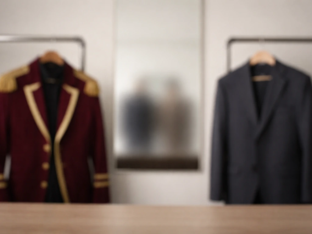 Split-view of two anonymous men’s silhouettes with a subtle naming mix-up theme in a quiet office setting.