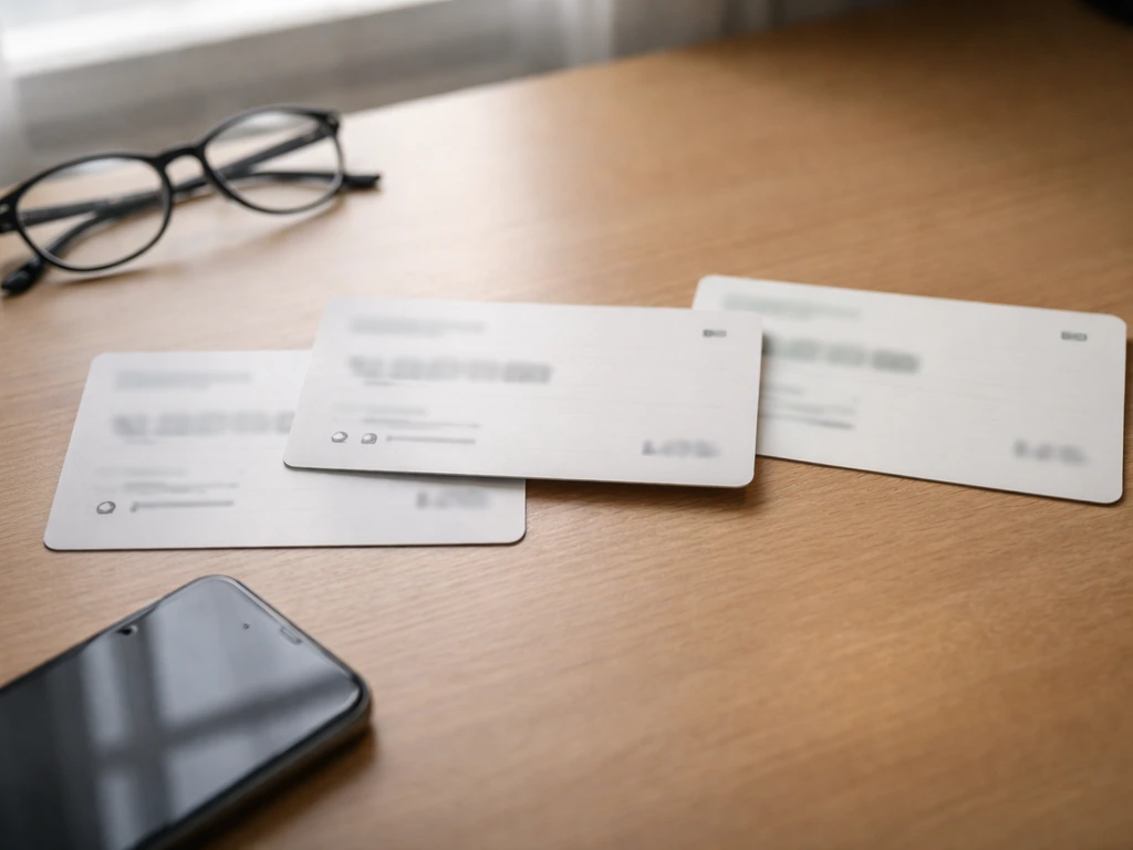 Three overlapping blurred money estimate cards with mismatched numbers on a simple desk