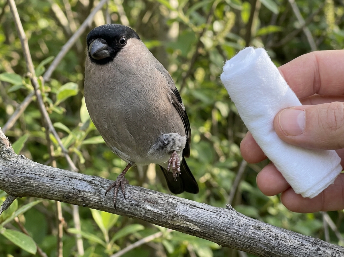 Bird holding one foot as if in discomfort