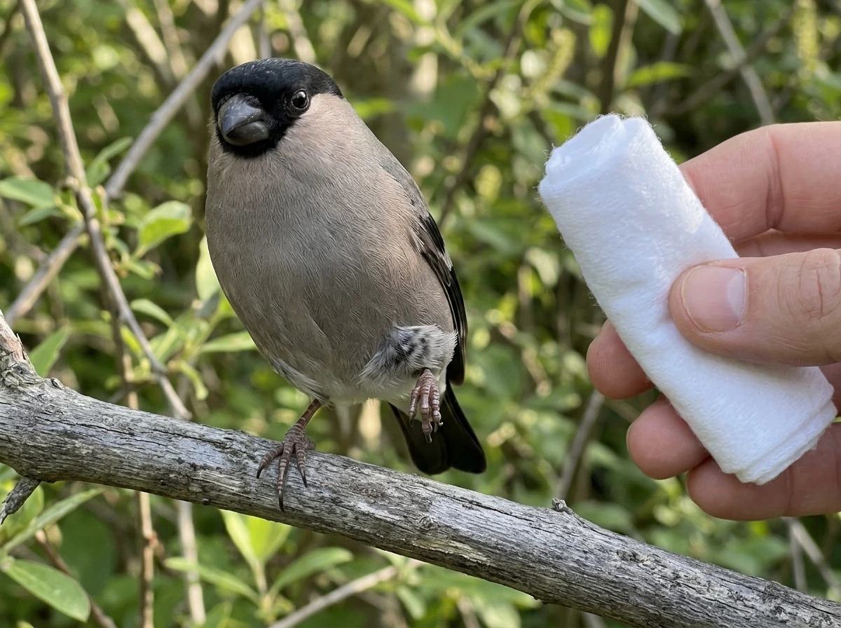 Bird holding one foot as if in discomfort