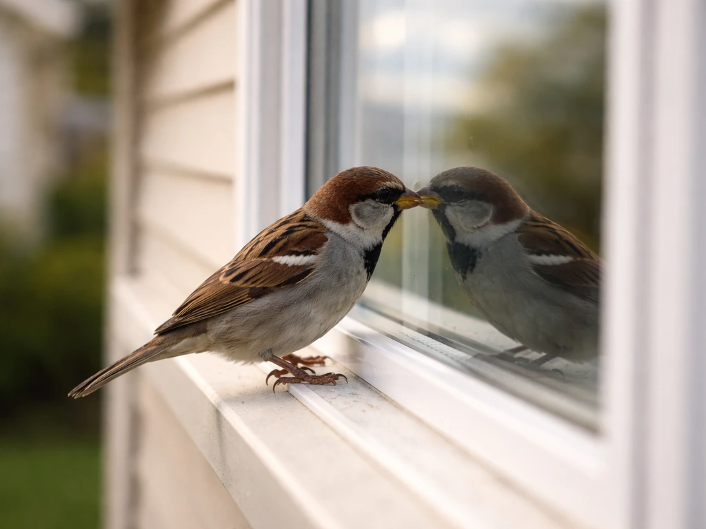 why does bird keep pecking my window