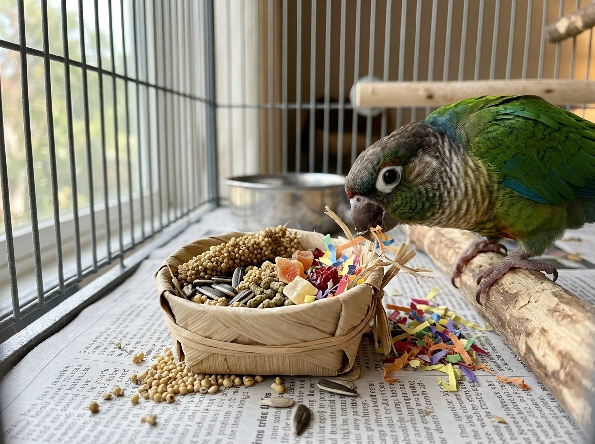 Foraging enrichment setup using hidden treats