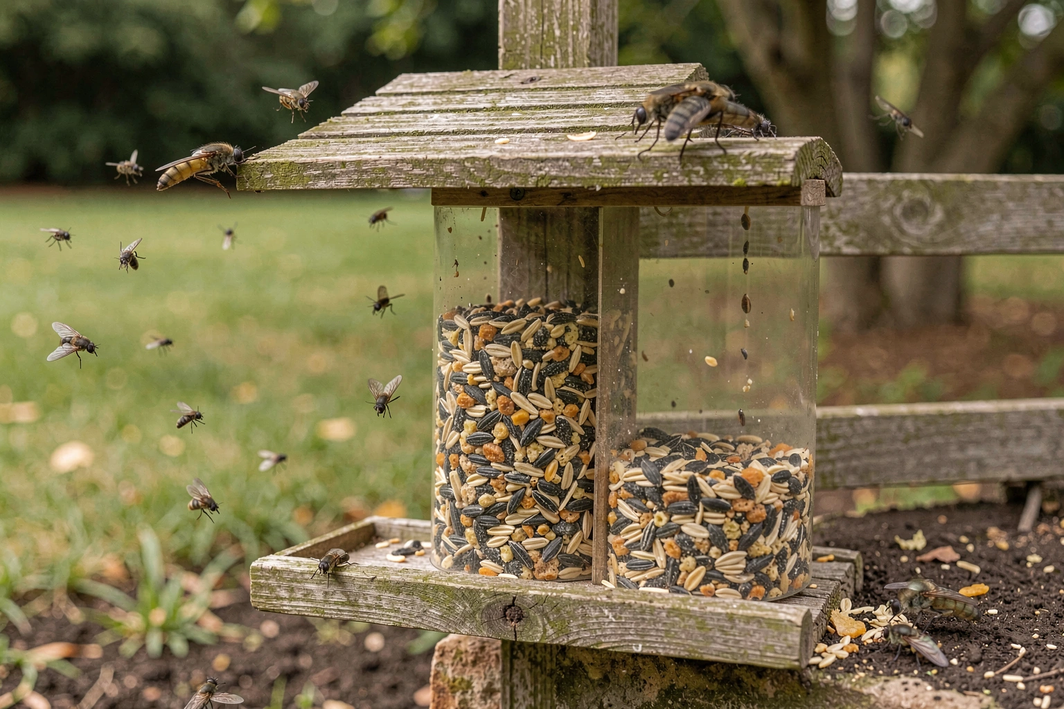 does bird seed attract flies