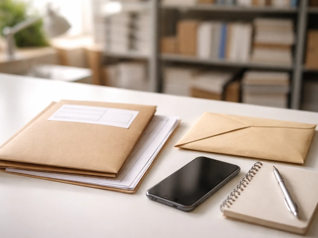 Desk with documents, smartphone, and publishing workspace in soft focus—symbolic of verifying an entity’s net worth.