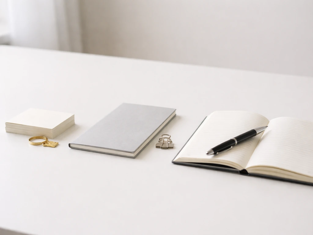 Minimal desk scene with objects suggesting franchise fees, membership dues, and book royalties.