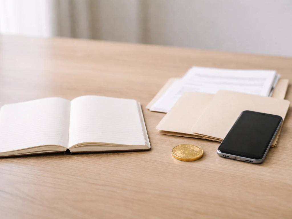Minimal desk scene with documents and a smartphone suggesting equity shareholding review.