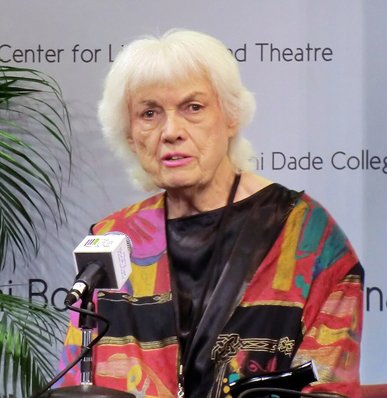 Mary Jean “Bunny” Bastian speaking at a podium