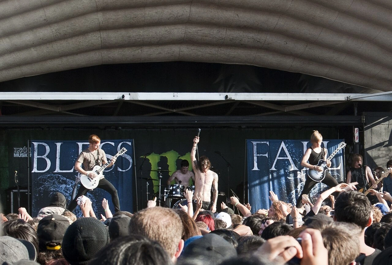Blessthefall performing live on stage at Warped Tour 2012