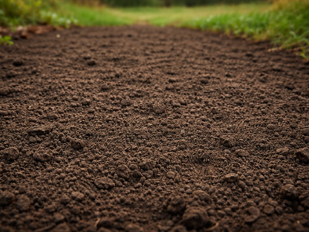 Sol de jardin récemment préparé, surface nivelée et nettoyée pour le semis de septembre