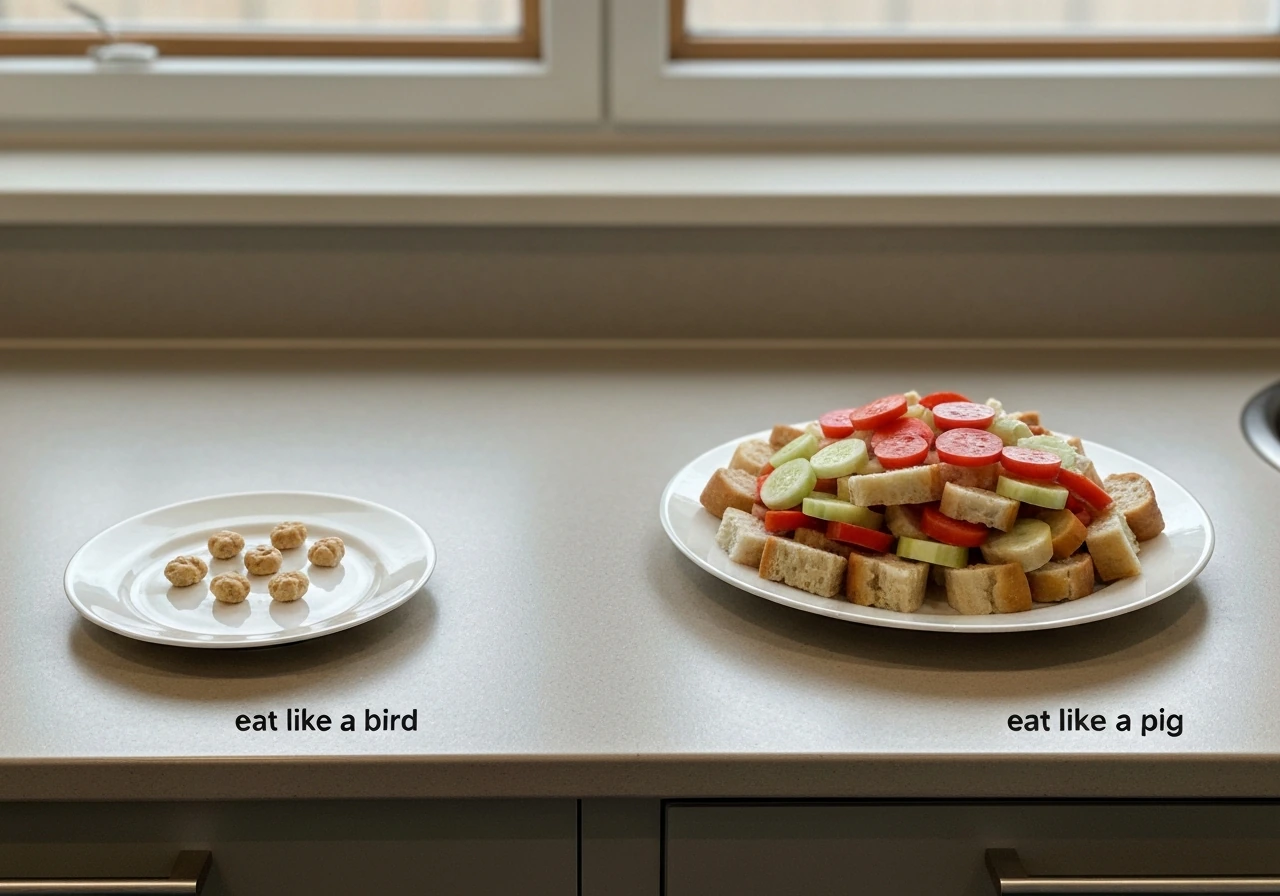 to eat like a bird meaning