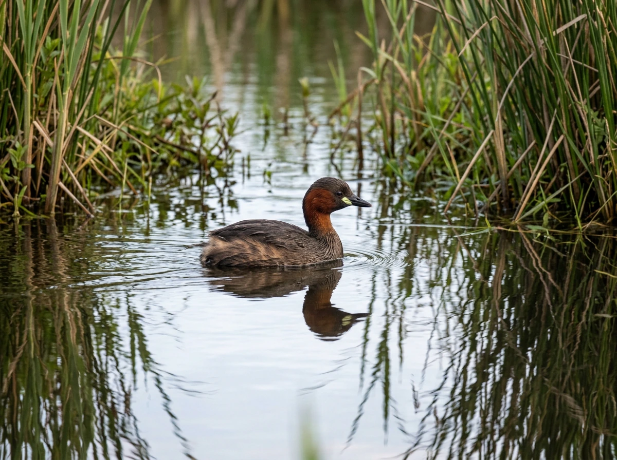 Little grebe on a Swiss lake symbolizing clean water and wetlands