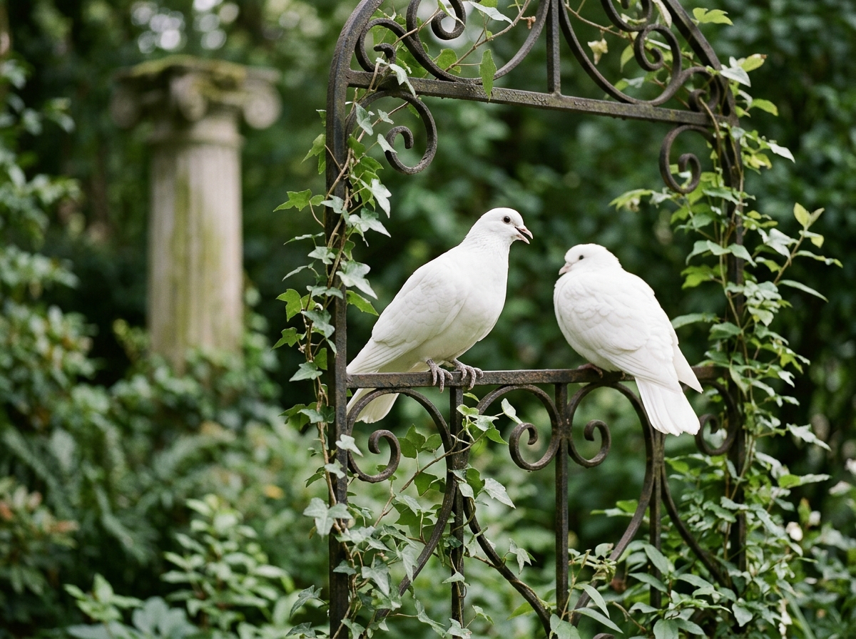 White doves commonly linked to Venus bird meaning (sacred to Aphrodite/Venus).