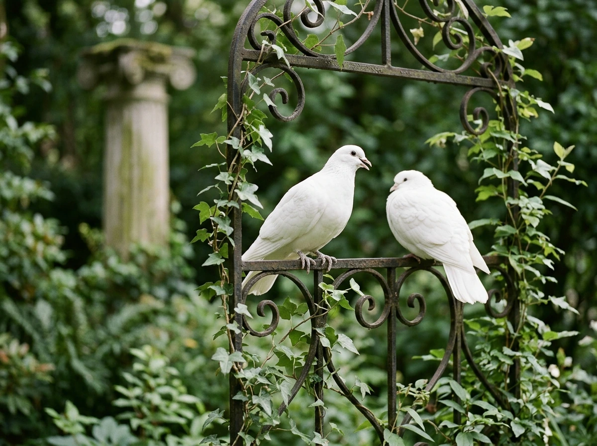 White doves commonly linked to Venus bird meaning (sacred to Aphrodite/Venus).