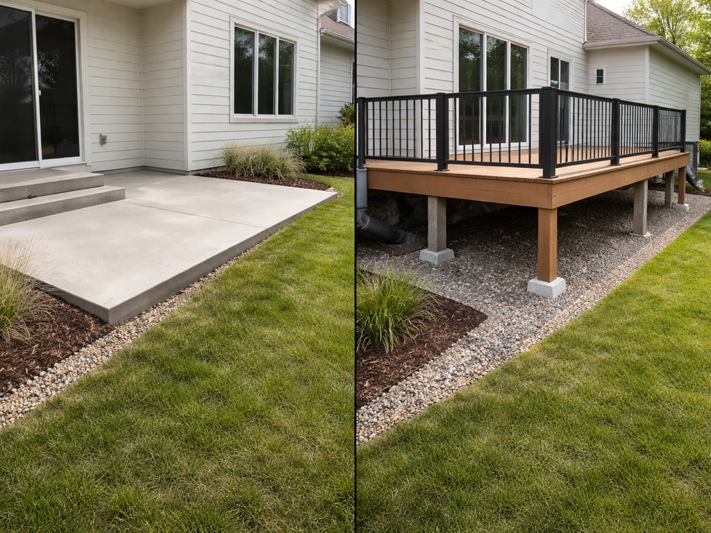 difference between a patio and a terrace