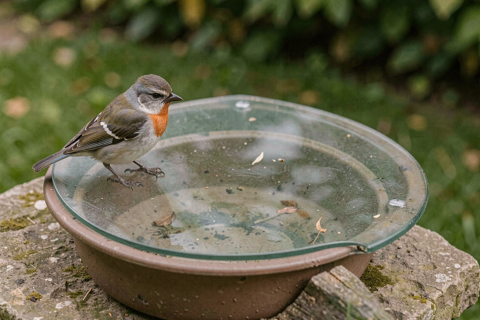 glass bird bath top