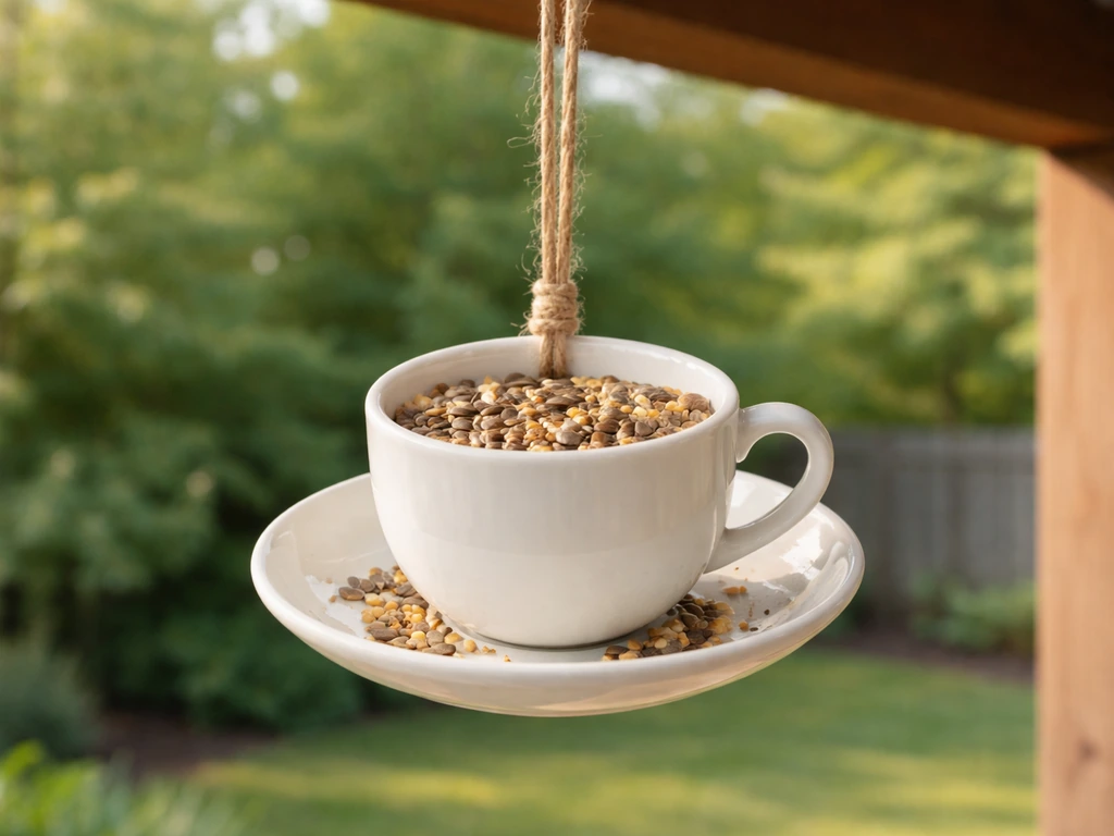 how to make teacup bird feeders