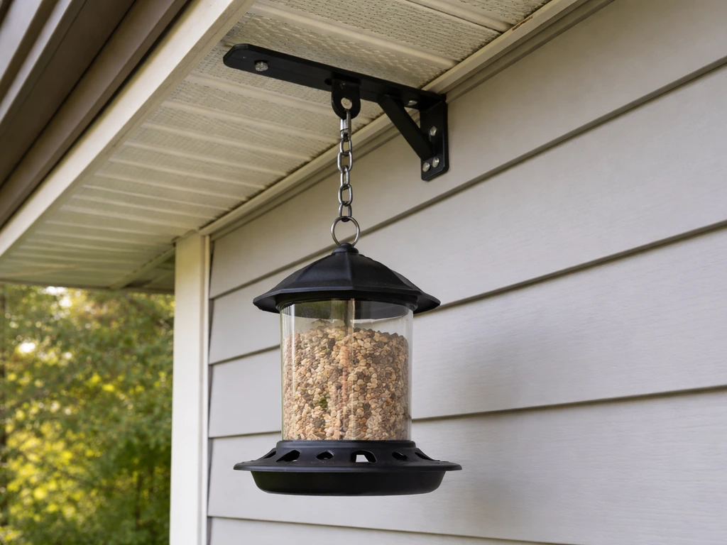 how to hang bird feeder from eaves
