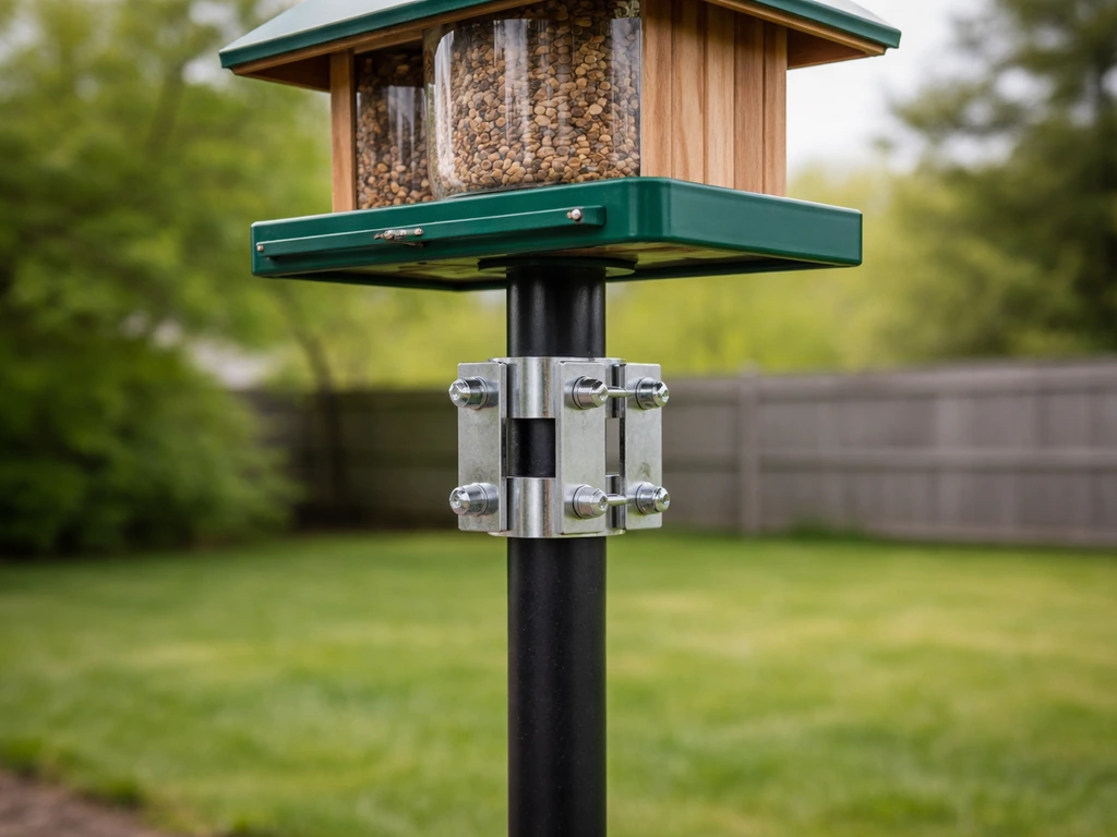 how to mount bird feeder on pole