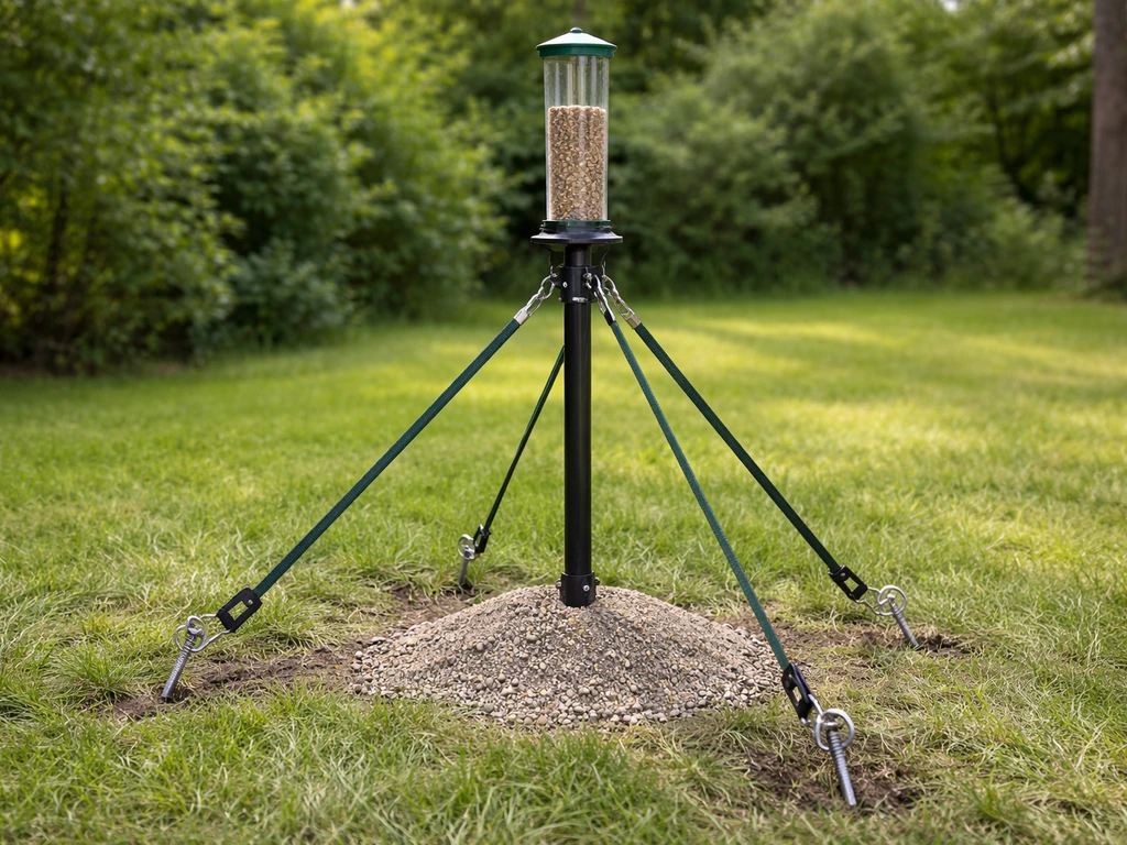how to stabilize bird feeder pole