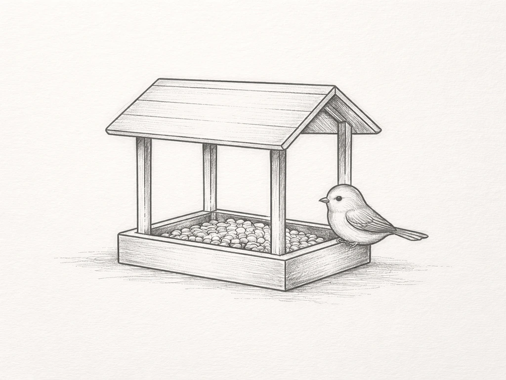 how to draw bird feeder