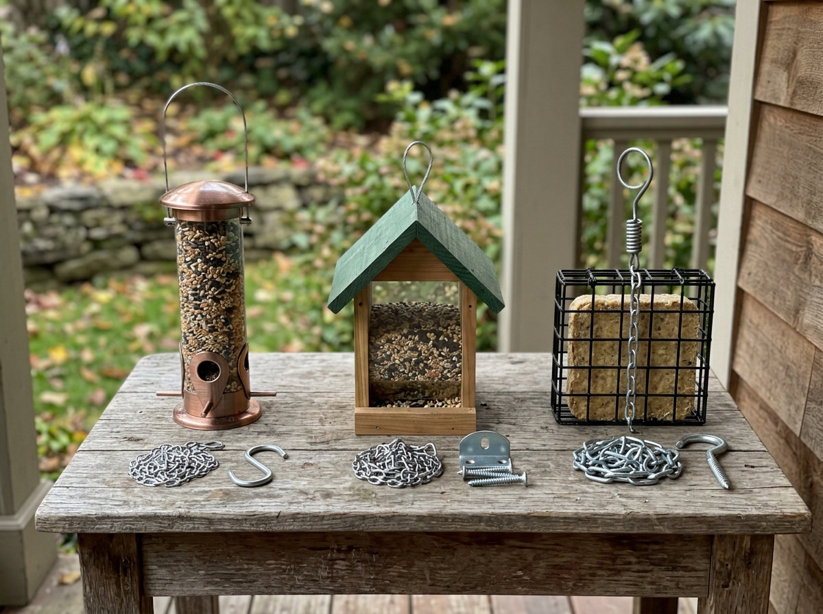 how to hang a bird feeder
