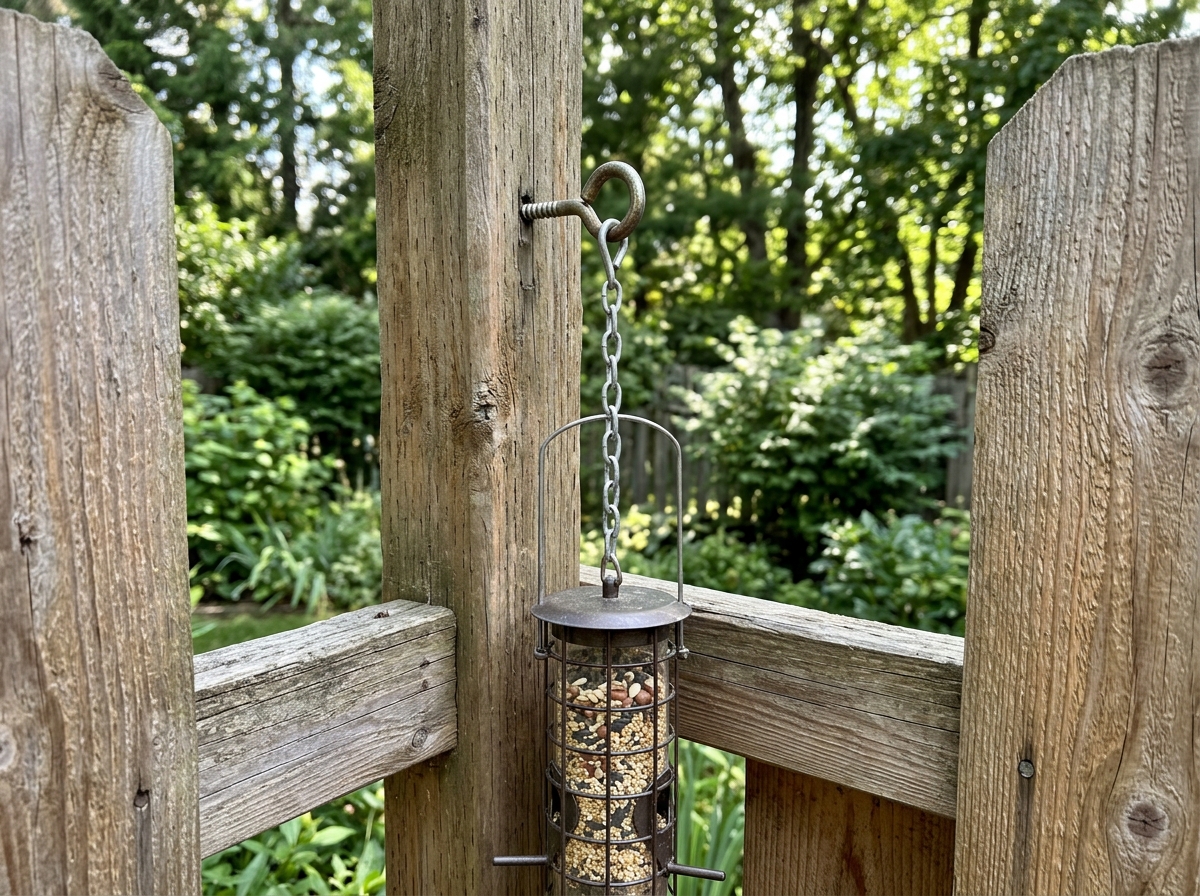 how hang bird feeder