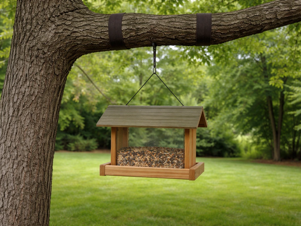 how to hang bird feeder from tree