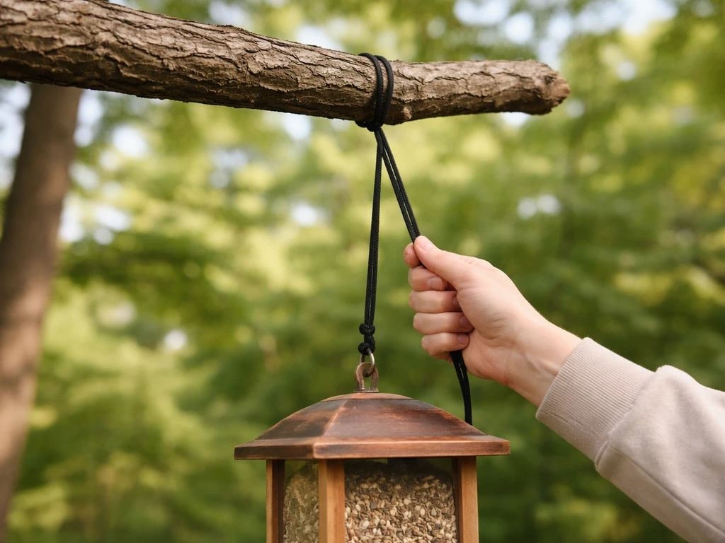 how to hang a bird feeder in a tree