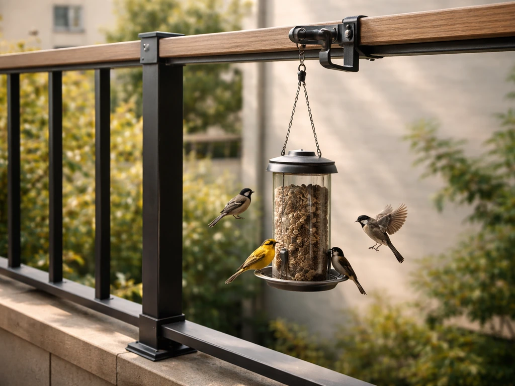 how to hang a bird feeder on a balcony