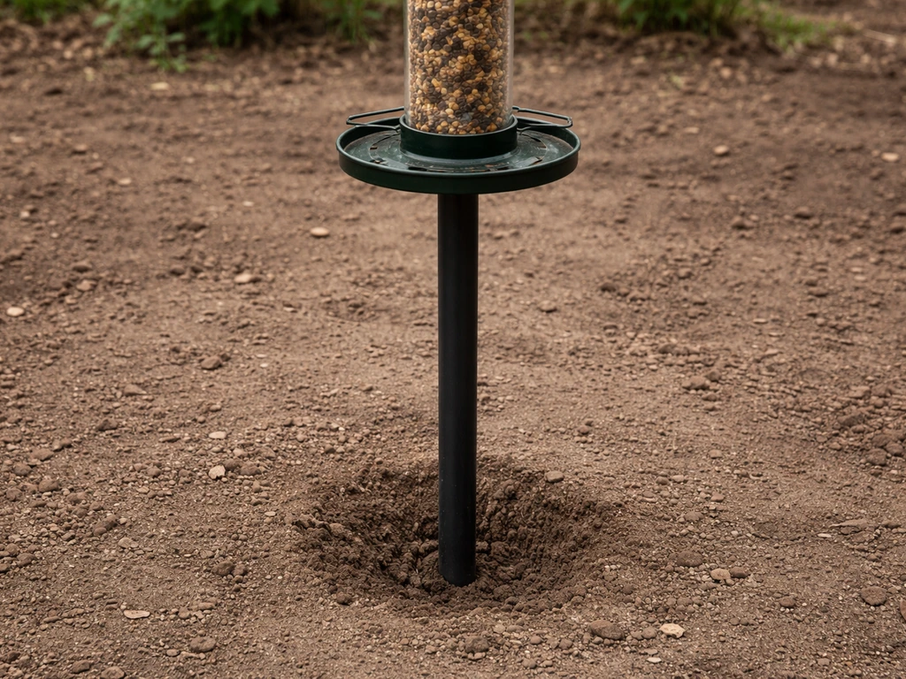 How to Put a Bird Feeder Pole in the Ground