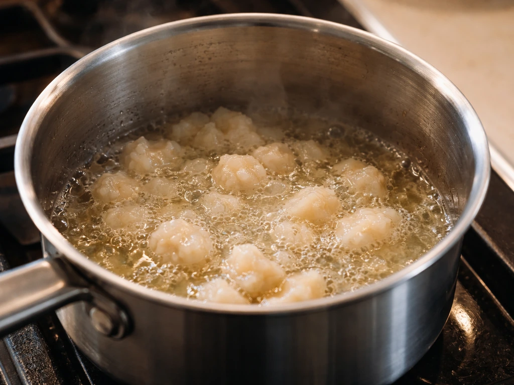 Saucepan with suet fat melting and bubbling, ready to mix for a bird fat-ball binder