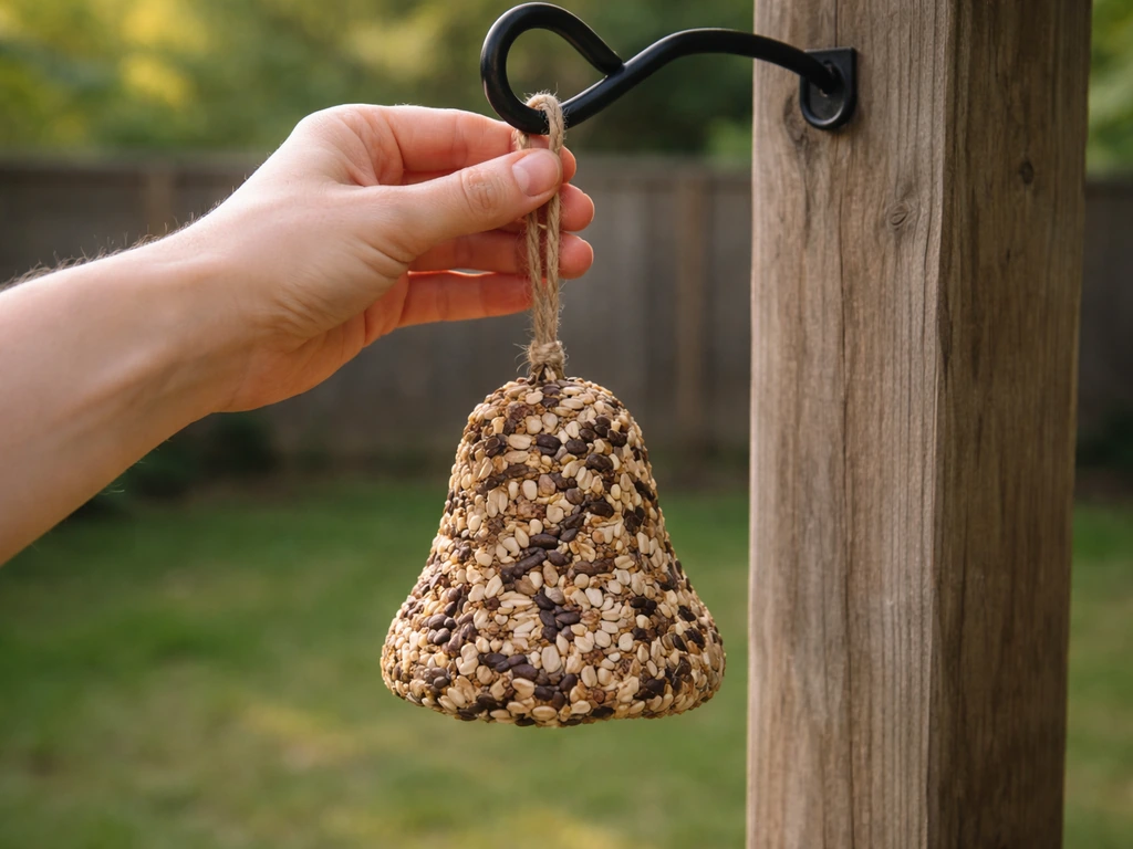 how to hang bird seed bell