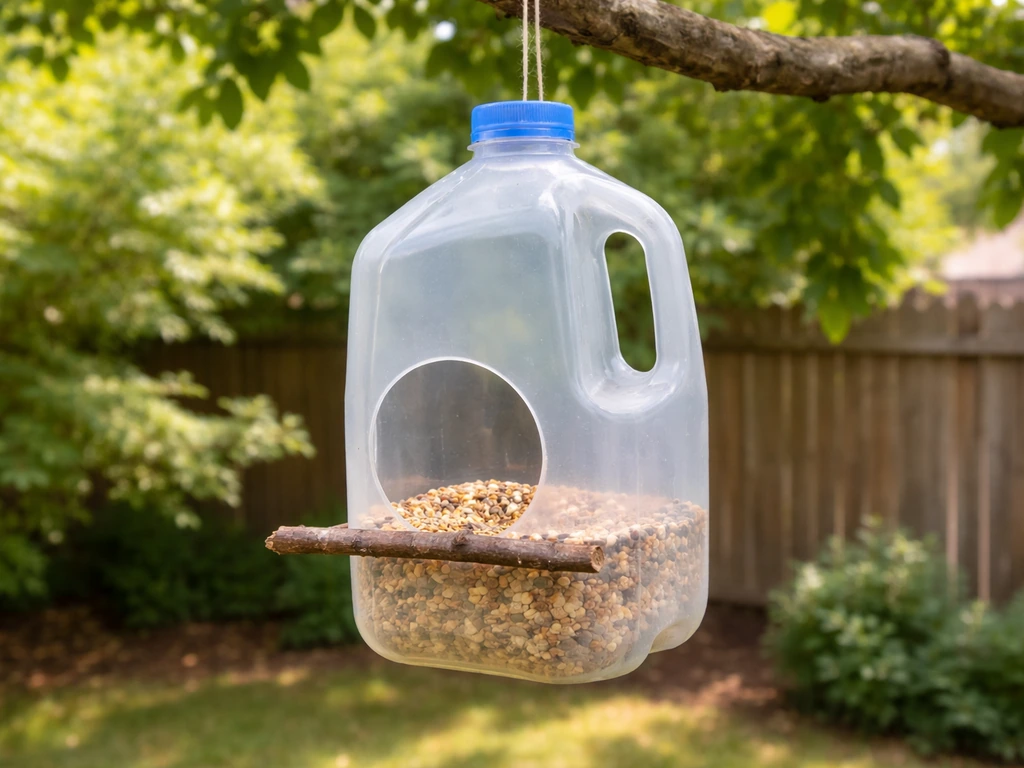 how to make bird feeder out of milk jug
