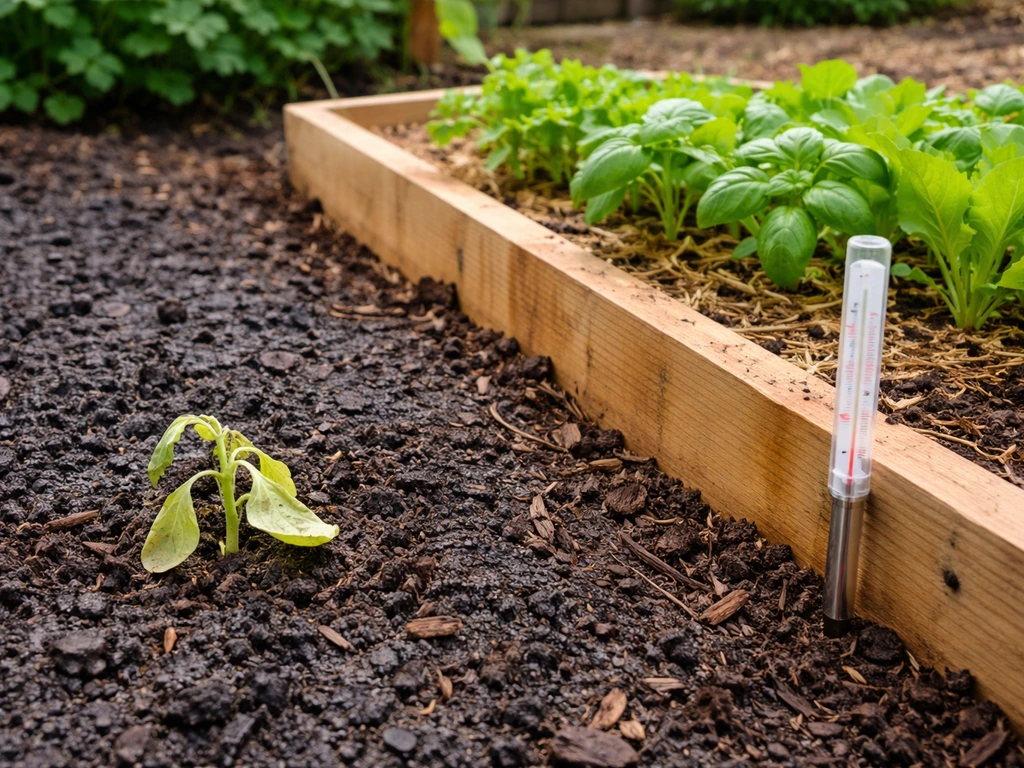 Cold-stalled vs warm, thriving squash transplant to show timing importance