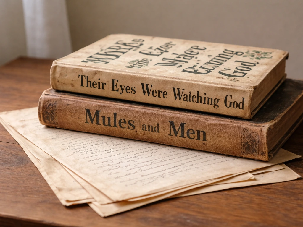 Vintage stack of books with sepia contract/receipt papers suggesting advances and royalties.
