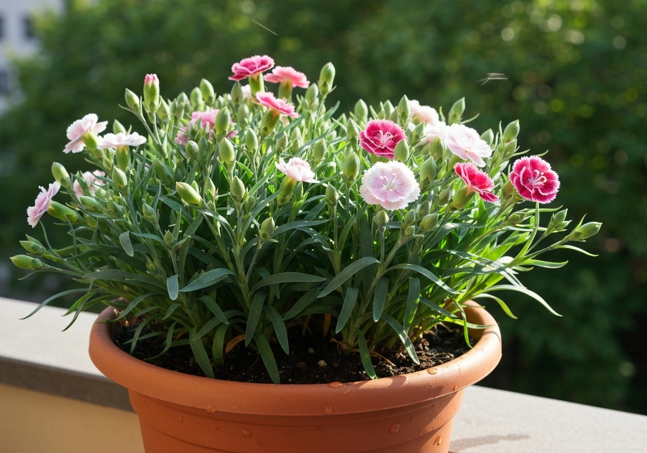 how to grow carnations in pots