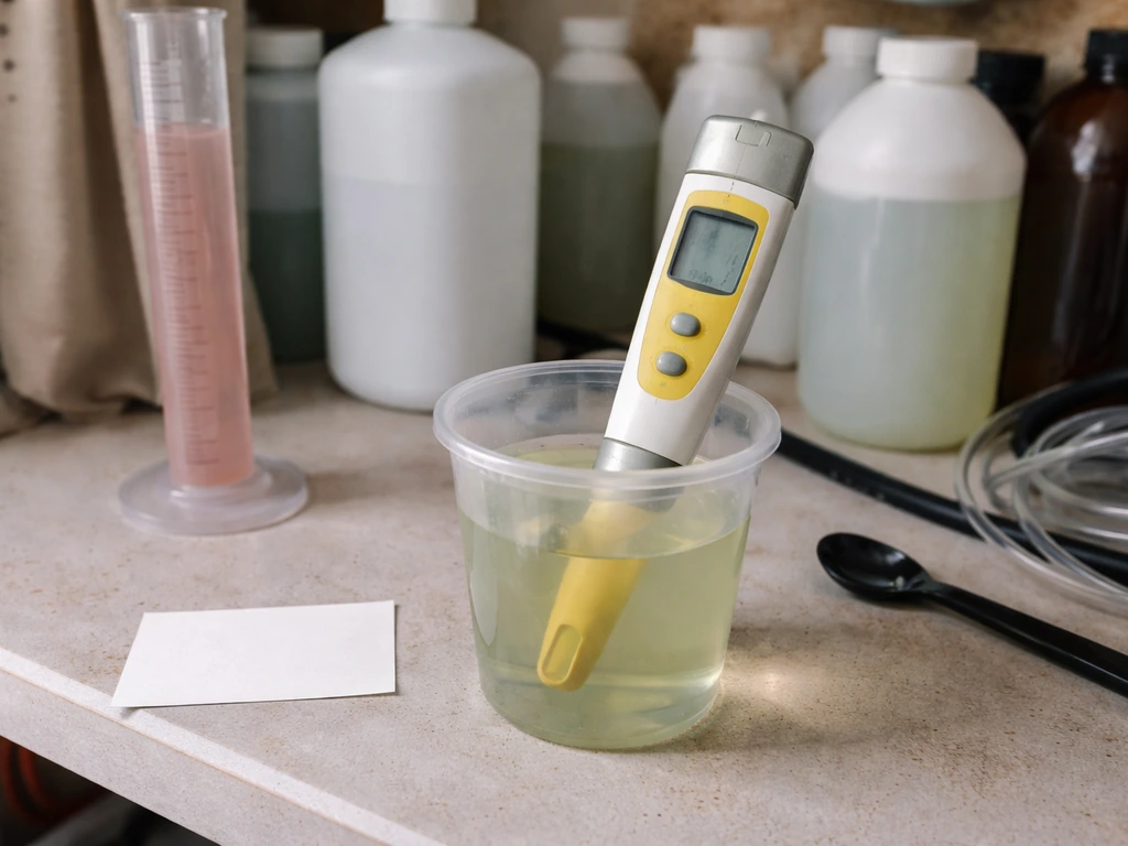 Measuring nutrient strength with an EC/PPM meter during mixing