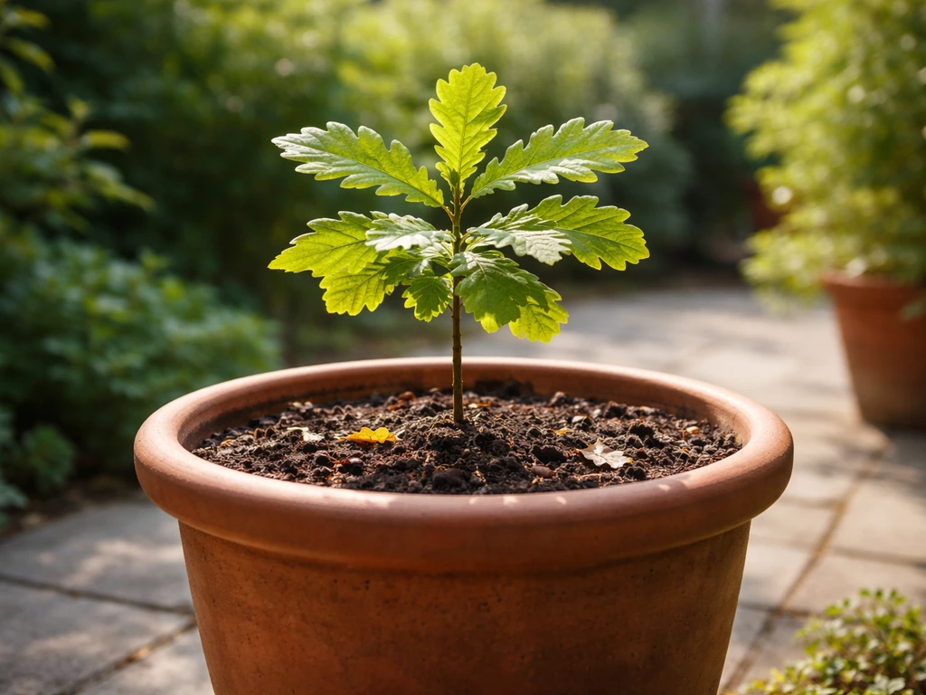 how to grow an oak tree in a pot