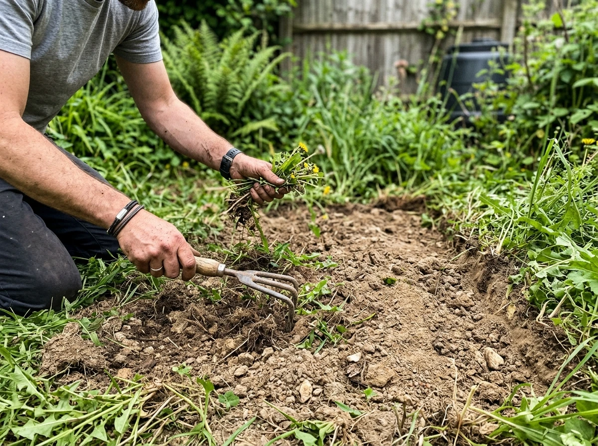 Preparing minimal-lean soil: removing vegetation and loosening the top layer for seed