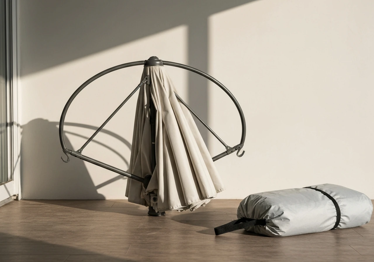 how to store patio umbrella in winter