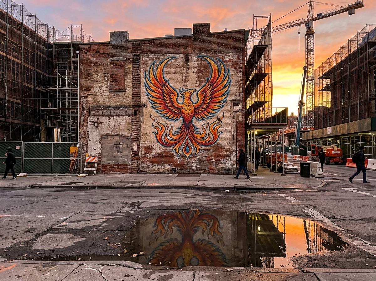 Phoenix symbol in contemporary city renewal imagery