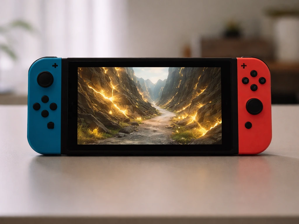 Nintendo Switch on a desk showing an electric-themed game area, suggesting how to find Zapdos.