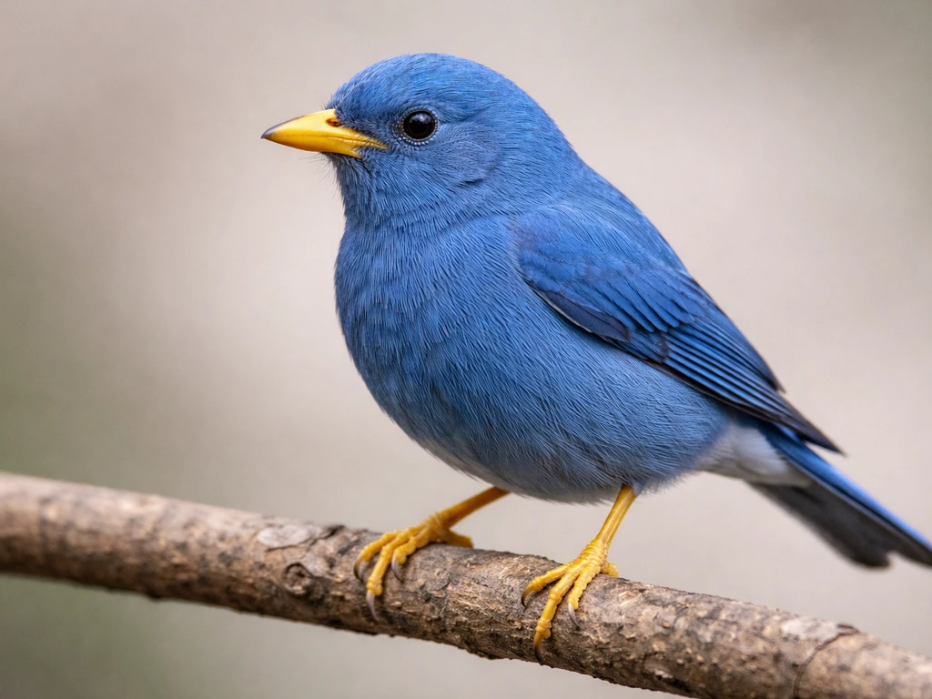 Close-up of a small heraldic bird with colored beak, legs, and body in gold and red-blue tones on a plain background.