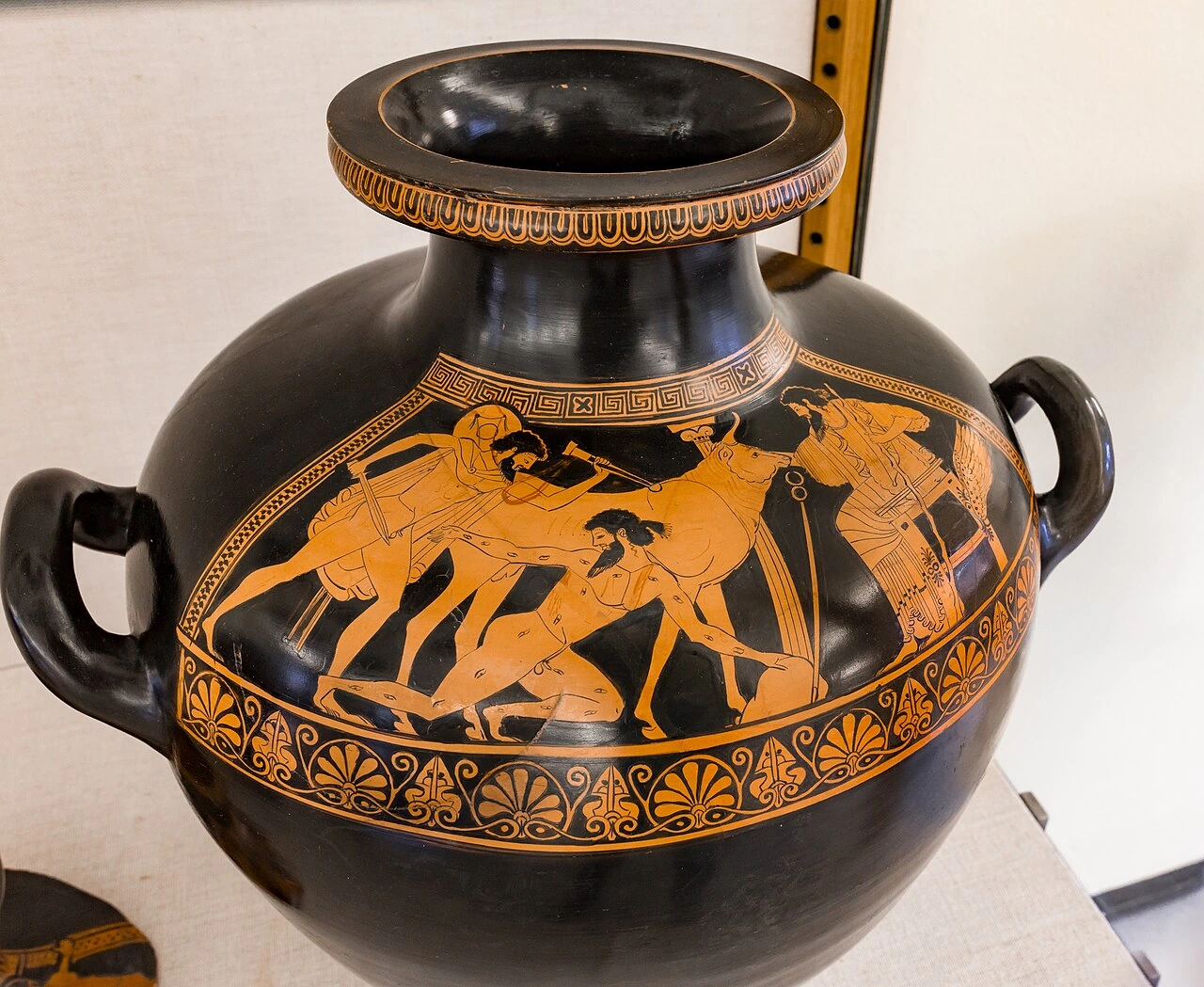 Ancient Greek vase painting depicting Hermes liberating Io from Argus Panoptes
